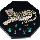 Marble Coffee Table Top Handmade Tiger Design Marquetry Inlay Mosaic Decor H461