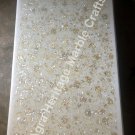 White Marble Semi Precious Dining Coffee Table Top Mother of Pearl Inlay Floral