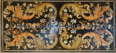 5'x3' Marvelous Marble Top Dining Table Furniture Scagliola Inlay Decor H4831