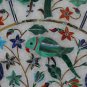 24" White Marble Mosaic Dining Coffee Table Top Peacock Parrot Hallway Decor Art