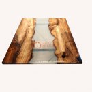 Clear Resin River Dining Table Top Handmade Custom Luxury Furniture Home Decor