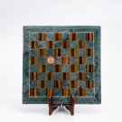 Green Marble Handmade Chess Set Table Top Inlaid Tiger Eye Mosaic Design Decor Green Marble Handmade Chess Set Table Top Inlaid Tiger Eye Mosaic Design Decor