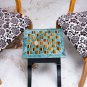 Green Marble Handmade Chess Set Table Top Inlaid Tiger Eye Mosaic Design Decor