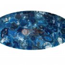 Blue Agate Lazy Susan Side Raturent Table Top Stone Home & Patio Decor Gifts Her
