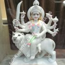 24" Marble Goddess Maa Durga Handmade Exquisite Sculpture Figurine Decor E741