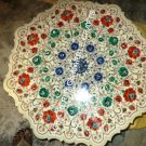 24" Marble Console Corner Table Top Marquetry Multi Inlay Floral Art Decor H3478