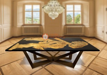 Black River Dining Table Top, Office Desk, Live Edge Epoxy Table, Walnut Decor