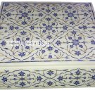 8"x4"x2" Marble Jewelry Box Marquetry Lapis Lazuli Inlay Art Decor Best Gifts
