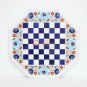 White Marble Top Chess Set Inlaid Marqutery Floral Design Chess Top Table Decor