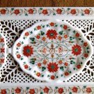 12"x18" Filigree Marble Decorative Tray Carnelian Malachite Inlay Floral Arts