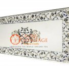 White Marble Large Dining Top Table Pauashell Gemstone Inlay Stone Decorate M060