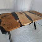 Wooden Handmade Black Resin River Dining Center Table Top Luxury Interior Decor