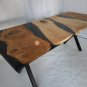 Wooden Handmade Black Resin River Dining Center Table Top Luxury Interior Decor