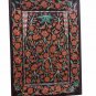 Belgium Black Marble Serving Tray Plate Carnelian Marquetry Inlay Decor Gift