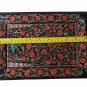 Belgium Black Marble Serving Tray Plate Carnelian Marquetry Inlay Decor Gift