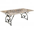 Black Marble Large Dining Restaurant Table Top Marquetry Inlay Garden Decor E626