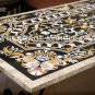 Black Marble Large Dining Restaurant Table Top Marquetry Inlay Garden Decor E626