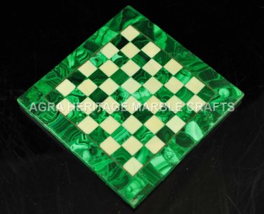 15" Malachite Random Inlaid Marble Coffee Chess Top Table Furniture Decor H4671A