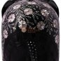 10" Black Collectible Elephant Statue Mop Inlay Fine Floral Art Veterans Gifts