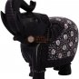 10" Black Collectible Elephant Statue Mop Inlay Fine Floral Art Veterans Gifts