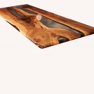 Black Epoxy Table dining table, center table top Live Edge Natural wood Interior