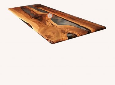 Black Epoxy Table dining table, center table top Live Edge Natural wood Interior