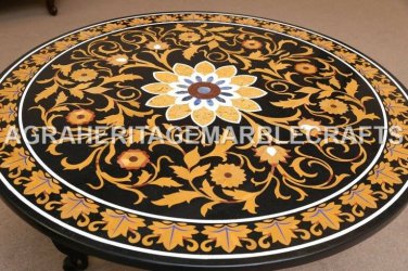 48" Beautiful Marble Dining Top Outdoor Table Inlay Exquisite Design Decor E597
