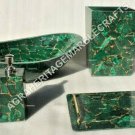 Malachite Inlaid Random Marble Decorative Bathroom Accessory Set Decor E1134 Malachite Inlaid Random Marble Decorative Bathroom Accessory Set Decor E1134