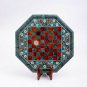 Green Marble Chess Set With Top Wooden Stand Mosaic Stone Art Chess Indoor Game