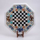 White Marble Handmade Decorative Chess Set Indoor Game Mosaic Multi Inlaid Arts