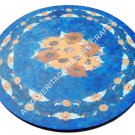 36" Marble Dining Top Table Lapis Lazuli Inlay Random Art Hallway Decor H4931A