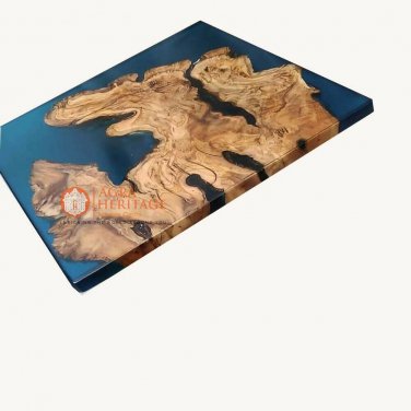 Acacia Wood Epoxy Resin River Dining Table for Home and Office Meeting Decor Art