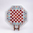 Marble White Inlaid Chess Custumize Set Top Table Best Indoor Game Gift For Her