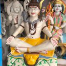 36" Lord Shiva Marble Gift Sculpture Hand Painted Art Hinduism Decorative E1170