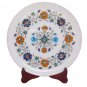 12" White Marble Serving Dish Plate Mosaic Inlay Multi Gems Marquetry Table Art