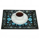 9"x6" Black Marble Tray Turquoise Inlay Floral Fine Arts Decorative kitchen E93 9"x6" Black Marble Tray Turquoise Inlay Floral Fine Arts Decorative kitchen E93