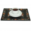 9"x6" Black Marble Seving Tray Carnelian Inlay Floral Kitchen Gift Decor E89 9"x6" Black Marble Seving Tray Carnelian Inlay Floral Kitchen Gift Decor E89