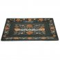 9"x6" Black Marble Seving Tray Carnelian Inlay Floral Kitchen Gift Decor E89