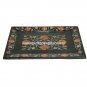 9"x6" Black Marble Seving Tray Carnelian Inlay Floral Kitchen Gift Decor E89