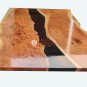 Epoxy Black Resin River Dining Center Custom Table, Natural Wood BAR TABLE Decor