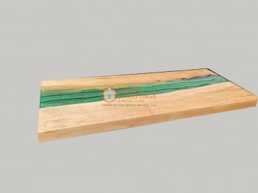 Handmade Wooden Designer Dining Custom Green Resin Epoxy Table Top Handmade Deco