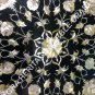 15" Round Marble Black Coffee Center Top Table Abalone Inlay Stone Decor E1261