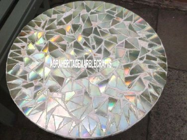 Marble Round Coffee Table Top Mother of Pearl Inlay Stone Bedroom Decor H3820