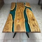 Handmade WoodenWorking Epoxy Resin Blue River Live Edge Art Dining Center Table Handmade WoodenWorking Epoxy Resin Blue River Live Edge Art Dining Center Table