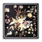 24" Black Marble Side Coffee Garden Table Top Marquetry Floral Inlay Decor E1040 24" Black Marble Side Coffee Garden Table Top Marquetry Floral Inlay Decor E1040