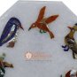 6"x6" White Marble Wall Decor Tile Multi Stone Birds Design Living Room Decor