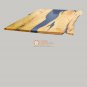 Epoxy Dining Corridor Table Top Handmade Blue Resin River Live Edge Interior Art