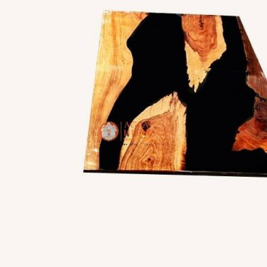 Black Resin River Dining Custom Corridor Table Top Handmade Decorative Furniture