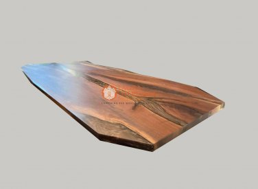 Wooden Epoxy Resin Dining Counter Custom Table Top Handmade Designer Furniture