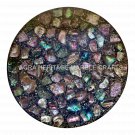 24" Modern Marble Round Coffee Table Top Multi Lucite Marquetry Inlay Decor E241